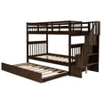 thumbnail image 6 of Harper & Bright Designs Stairway Twin Over Twin Bunk Bed with Trundle, Staircase and Storage, Solid Wood Storage Bunk Bed Frame with Guardrail, Can be Separated into 2 Beds, 6 of 14