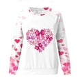 thumbnail image 6 of Ailaofu Women Valentine's Sweatshirt Love Heart Print Pullover Tops Casual Cute Valentines Gift Long Sleeve Sweatshirt, 6 of 7