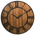 thumbnail image 1 of Costway 27.5'' Round Wall Clock Decorative Wooden Clock Come With Battery, 1 of 10