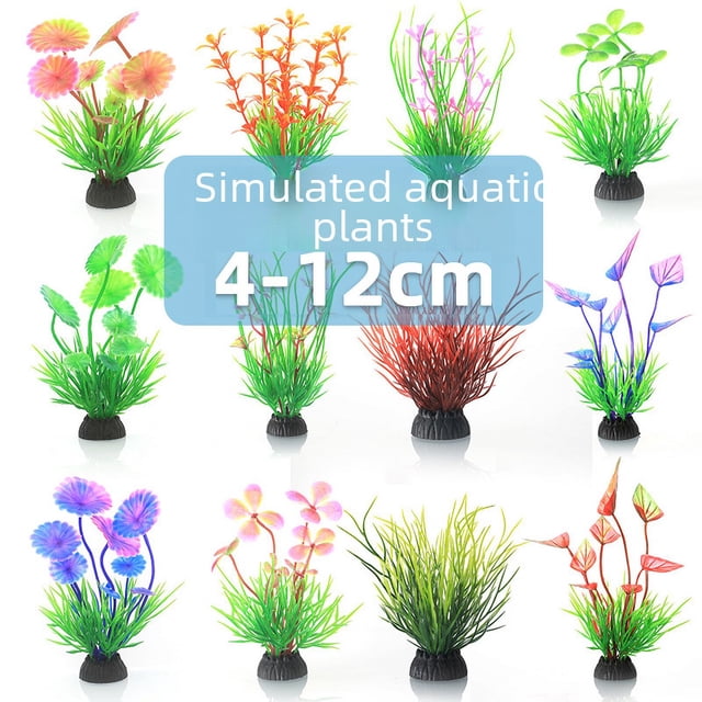 Decoración de mesa de arena para pecera, simulación de plástico, plantas acuáticas, flores artificiales, paisajismo para acuario, serie CS