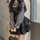 thumbnail image 4 of Vestido deslizante para mujer, estilo negro con volantes, lazo, transpirable, elegante, vestido de verano para mujer con funda para citas y fiestas, 4 of 8