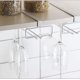 thumbnail image 3 of Soporte para copas para colgar, estante de metal para copas de vino, instalación debajo del gabinete, capacidad para hasta 4 vasos (paquete de 2, blanco), 3 of 5
