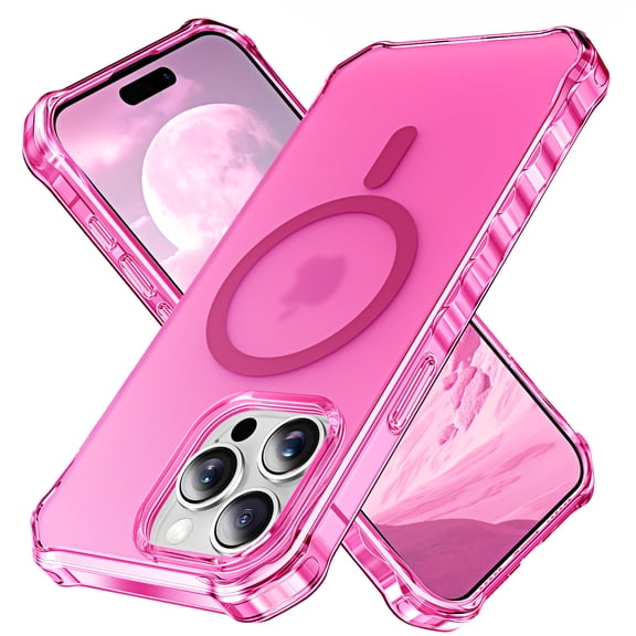 Allytechgroup Compatible with iPhone 17 Pro Max Case for Women Girls, Compatible with Magsafe Slim Lightweight Non-Slip Phone Case Shockproof Magnetic Back Cover for iPhone 17 Pro Max, Rose