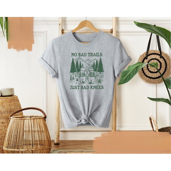 No Bad Trails Just Bad Knees Shirt, Funny Hiking Shirt, Nature Lover Shirt, Family Camping Shirt