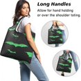 thumbnail image 2 of 5 Pack Foldable Shopping Bag,Black Halloween Bats with Green Reusable Grocery Bags with Pockets,Large Reusable Tote Bags with Handles Waterproof & Lightweight, 2 of 6