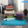 thumbnail image 2 of Lined 100% Combed Cotton Bath Mats Set for Bathroom 2 Piece, Rosewood, 2 of 5