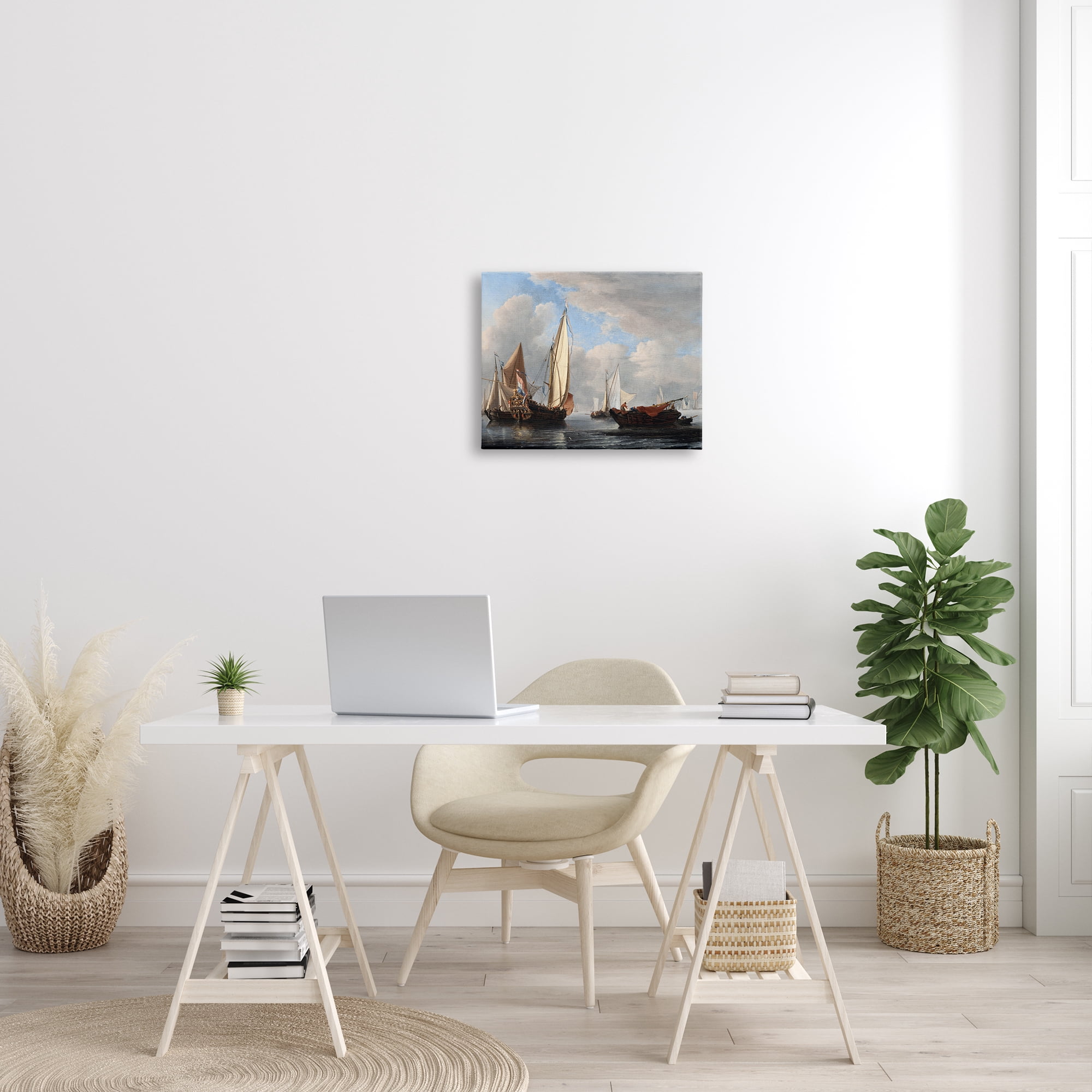 Stupell Industries Yacht and Other Vessels Willem van de Velde Classic Painting Painting Gallery Wrapped Canvas Print Wall Art, Design by one1000paintings