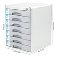 thumbnail image 3 of ChicHomey 7-Drawer Aluminum File Storage Box,Aluminum Alloy File Cabinet with Lock,Compact Design,Grey & Silver, 3 of 9