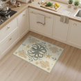 thumbnail image 2 of ODIKA 3'x5' Washable Throw Rug Octopus Vintage Nautical Creature Coral Motif Retro Wave Circle Flowing Dynamic for Entryway, Kitchen, Mudroom, Stain Resistant, Low Profile, Non-Slip, 2 of 7