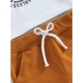 thumbnail image 5 of Toddler Baby Boy Summer Clothes Set, Short Sleeve Round Neck Letter Print T-shirt + Elastic Waist Solid Shorts 2Pcs Set 3M-3T, 5 of 7