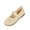 Beige_008, variant on Domuza Women's Knit Mesh Square Toe Loafers, breathable slip-on flats with ankle strap, comfy for office and daily dressy wear. Beige 10(EU-43)