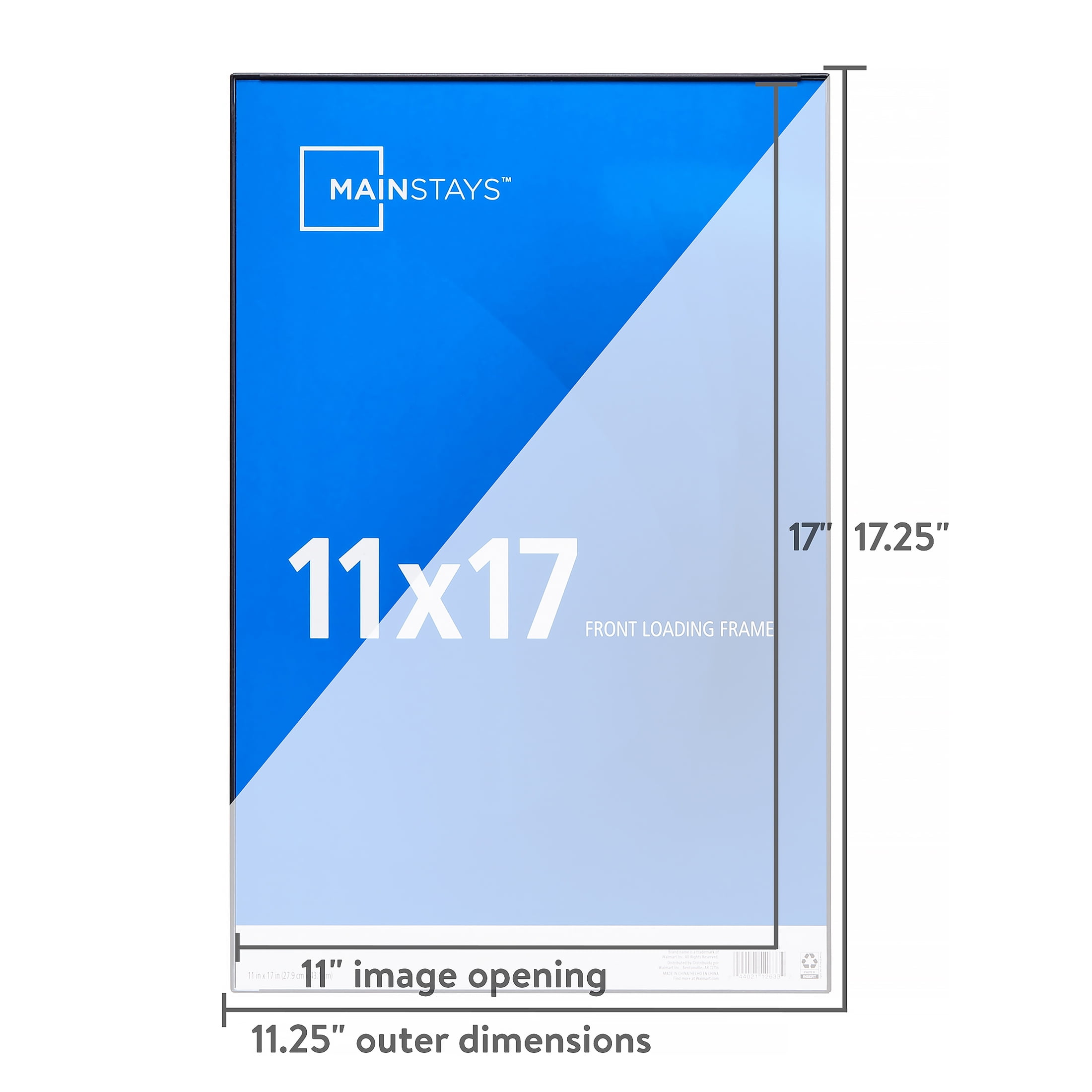 Mainstays 11x17 Front Loading Wall Picture Frame, Black  (图4)