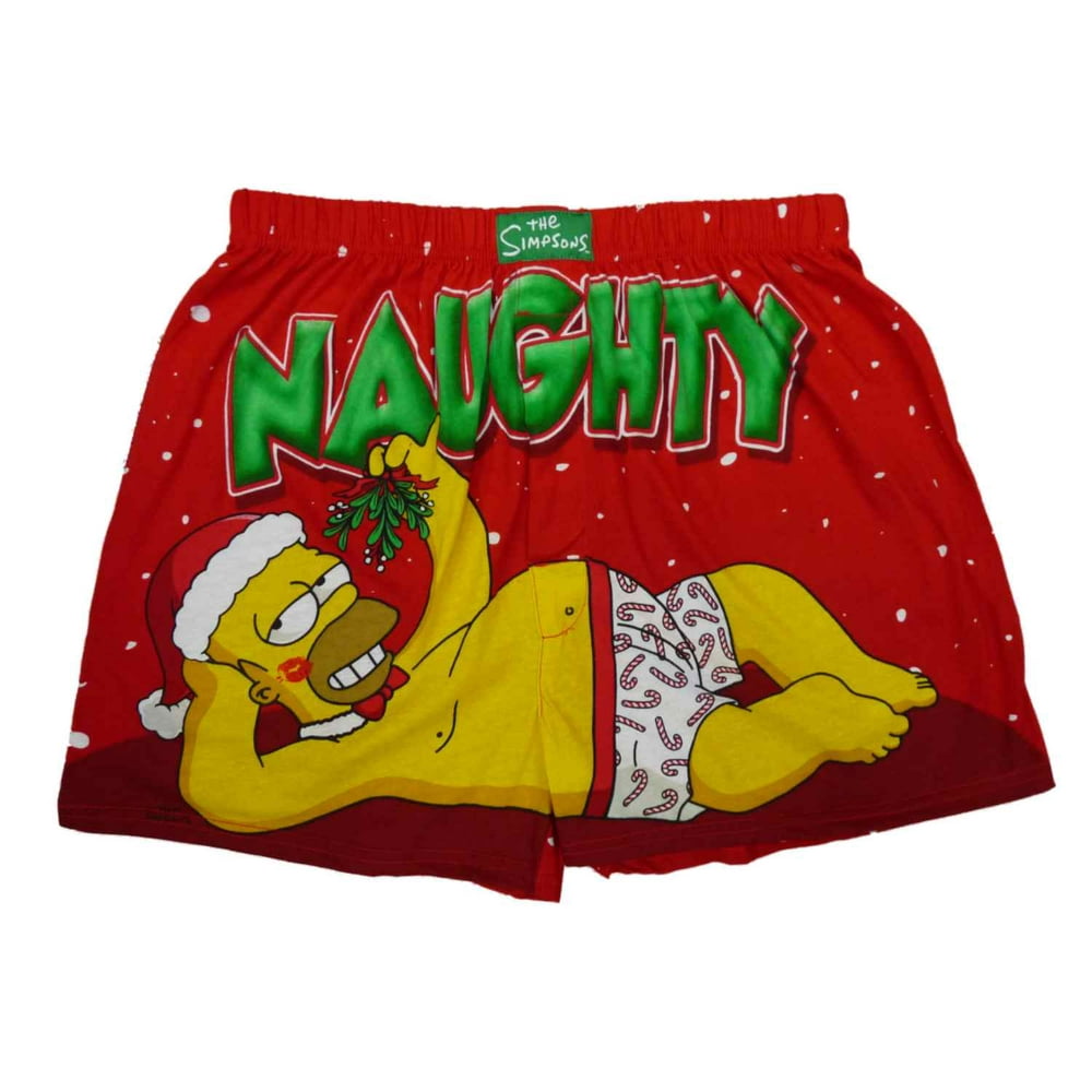 The Simpsons - The Simpsons Mens Naughty Homer Boxers Christmas Boxer Shorts - Walmart.com