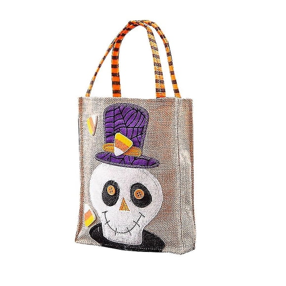 Bolso de mano de lino con calabaza de dibujos animados JanHm para Halloween 29X16CM