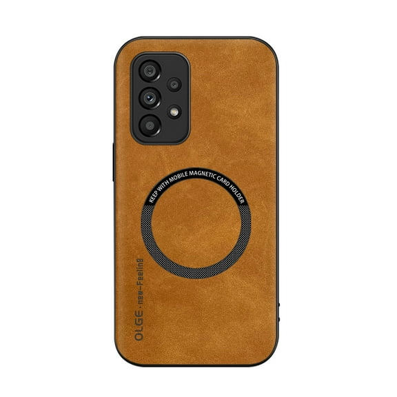 Mantto for Samsung Galaxy A23 4G Case Compatible with MagSafe Charging, Vegan PU Leather Slim Classic Luxury Elegant Thin Drop Protection Protective Cover for Samsung Galaxy A23 4G, Brown