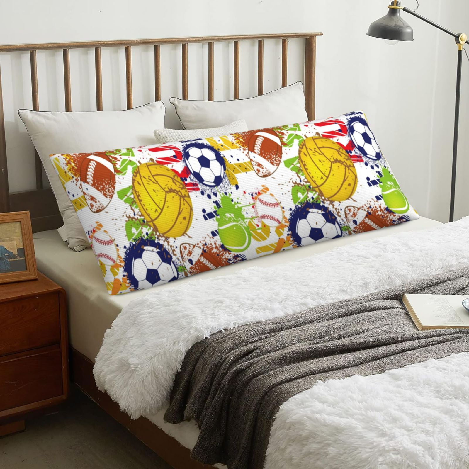 Naloa Balls Super Soft 20x60 Body Pillow Case,Long Side Hidden Zipper（PILLOWS ARE NOT INCLUDED）