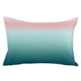 thumbnail image 2 of Pink Turquoise Ombre Throw Pillow Cover,Pillowcase Protectors with Zipper,Breathable Decorative Lumbar Pillow Case Cover,Teal Modern Geometric Striped Abstract Art Pillow Shams for Couch 16x24Inch, 2 of 8