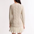thumbnail image 4 of Robe Chandail pour Femmes Mode Féminine Couleur Unie Manches Longues Robe Chandail en Tricot Torsadé avec Col Rond Longue Robe pour Femmes, 4 of 8