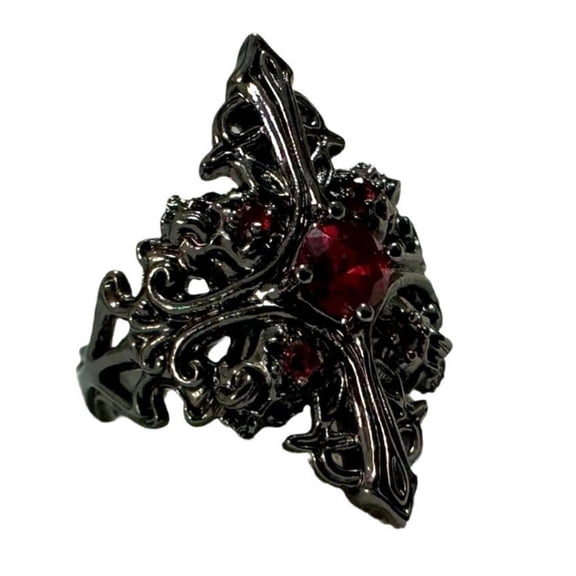 lanema Gothic Rings Eye Catching Vintage Rings Hand Jewelry Suitable for Enhancing Everyday and Party Outfits