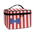 thumbnail image 2 of HELLHERO USA Flag with Bow Portable Cosmetic Bags with Brush Slots Portable Cosmetic Bag Organizer Home Office Desktop, 2 of 4