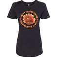 thumbnail image 3 of Inktastic Happy Thanksgiving with Cute Turkey Women's T-Shirt, 3 of 5