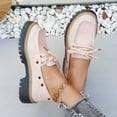 thumbnail image 5 of Xfvqtps Lace up Loafers for Women Thick Sole Shoes Casual Chunky Sole Shoes for Women Color Block Slip on Sneakers Fashion Comfort Footwear Pink, 5 of 9