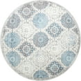 thumbnail image 3 of Home Dynamix Boho Andorra Bohemian Damask Area Rug, 7'10" Round, Gray/Aqua, 3 of 4
