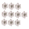 thumbnail image 3 of Conjunto de 10 piezas de flores artificiales resplandecientes para celebrar la Navidad, centro de mesa, adornos festivos para bodas, guirnalda hecha Plata, 3 of 8