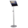 thumbnail image 1 of Double Metal Pole Sign Stand With Magnetic Lens Is Height Adjustable, 14-1/4 x 61 x 12-Inch, Displays 11 x 17-Inch Graphics Vertically Or Horizontally, Adjustable Angle Frame (UVMS1117FS), 1 of 1