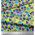 thumbnail image 2 of Soimoi Green Velvet Fabric Text,Brush Stroke & Colorful Heart Print Sewing Fabric Yard 58 Inch Wide, 2 of 3