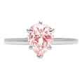 thumbnail image 7 of Solitaire Engagement Ring for Women - 1ct Simulated Pink Diamond in 14K White Gold Promise Ring, 7 of 7