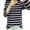 black, variant on Clearance Sale!Female T-shirt  Neck Striped Long Sleeve T-shirts for Women Slim Wild Black White T-shirt White XL