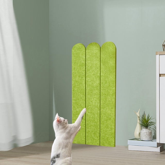 Rascador de pared para gatos, resistente al desgaste, de fieltro, juguete para afilar , multiusos, vertical, autoadhesivo, para suelo y sofá. verde