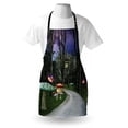 thumbnail image 4 of Fantasy Apron, Enchanted Forest and Castle with Mushrooms Starry Night and Full Moon Footpath, Unisex Kitchen Bib with Adjustable Neck for Cooking Gardening, Adult Size, Multicolor, by Ambesonne, 4 of 4