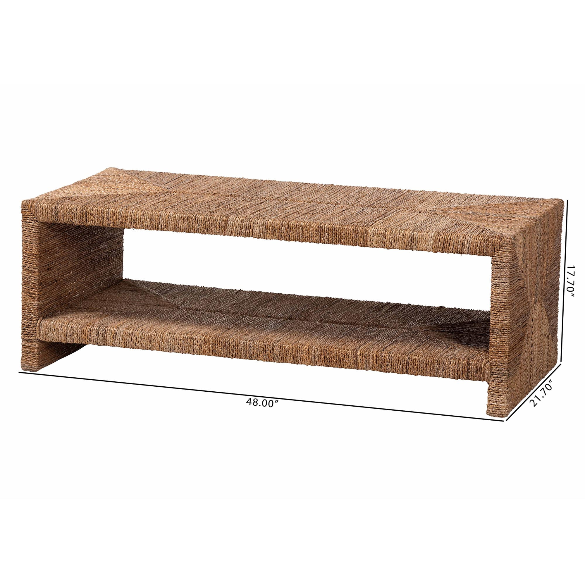 bali & pari Liza Boho Coffee Table, Natural Brown