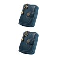 thumbnail image 3 of Sonducket Mujer Cambio de dinero Almacenamiento Cartera corta Plegable Retro PU Cuero Monedero Monedero Tarjeta de débito Titular Bolsa Negro Azul 2piezas, 3 of 6