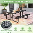 thumbnail image 6 of Costway 72" Coated Steel Camping Table with Seats Outdoor Picnic Table & Bench Set for 8 Black, 6 of 10