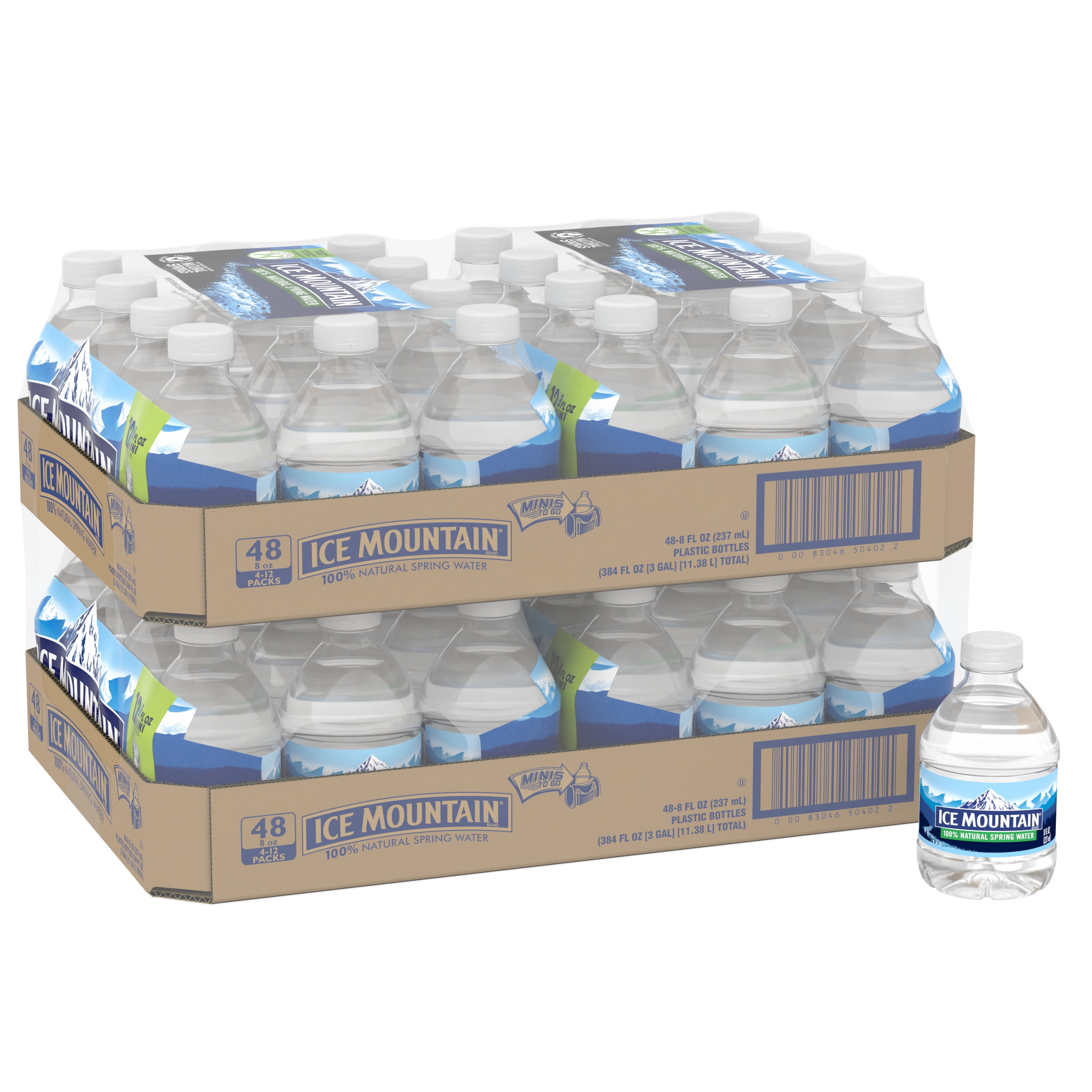 ICE MOUNTAIN Brand 100 Natural Spring Water, 8ounce mini plastic