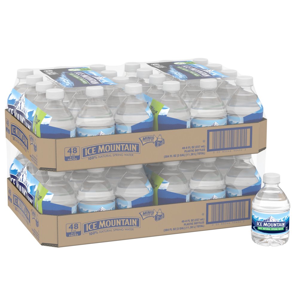 ICE MOUNTAIN Brand 100 Natural Spring Water, 8ounce mini plastic