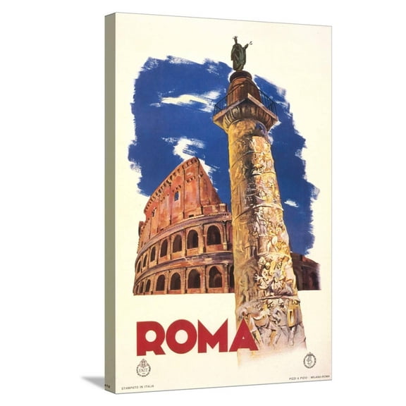 Art.com Travel Poster for Rome Stretched Canvas Print Wall Art, 16" x 24"