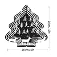 thumbnail image 3 of Stylish Metal Hanging Christmas Tree Wind Spinner - Minimalist Design with Pine Trees & Snowflakes Perfect for Yard & Garden Decor, 3 of 7