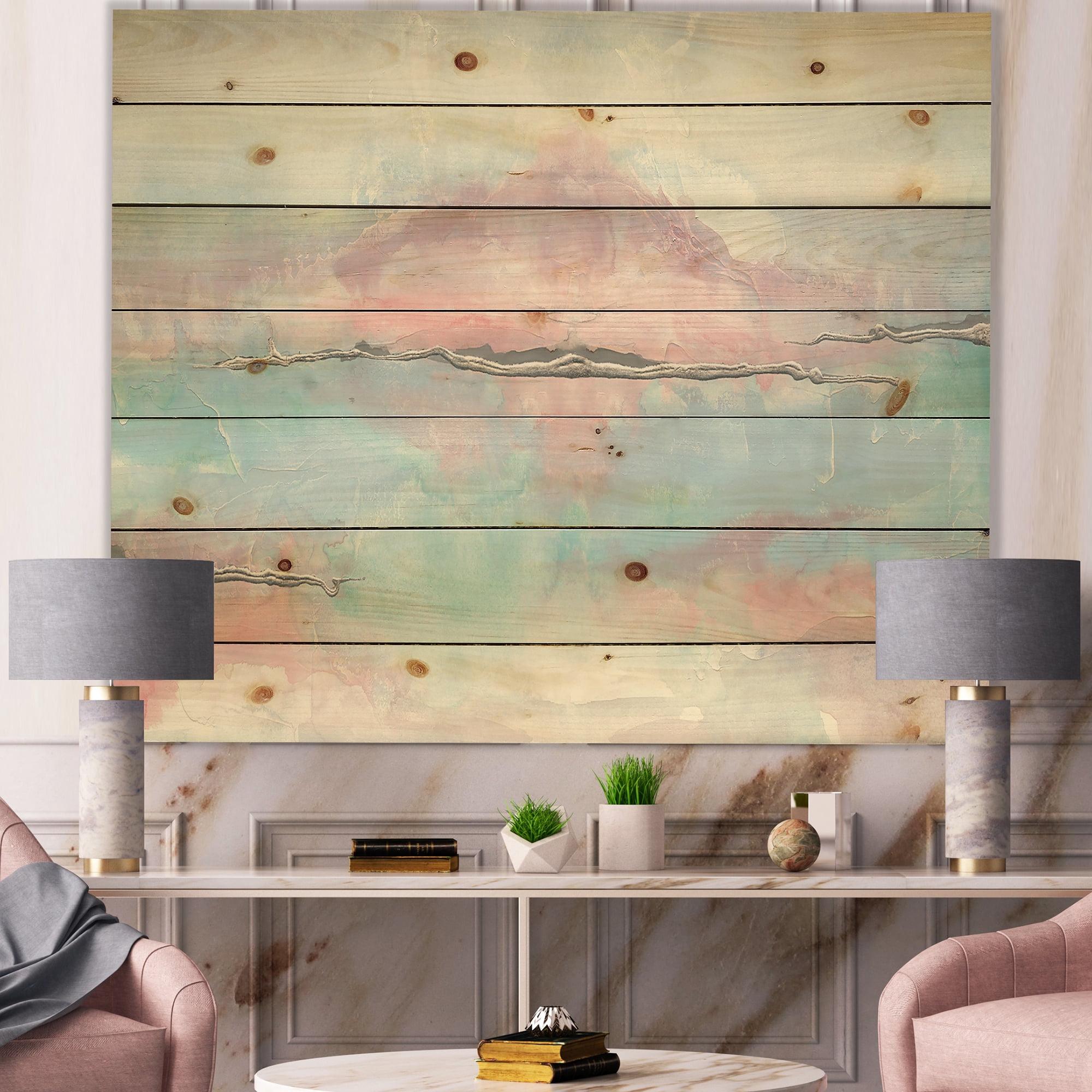 Designart 'Parfait VII' Sleek & Chic Modern Print on Natural Pine Wood