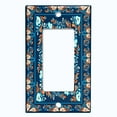 thumbnail image 5 of Metal Light Switch Plate Cover Blue Orange Flower Heart Mandala Tile Pattern TIL027, 5 of 13
