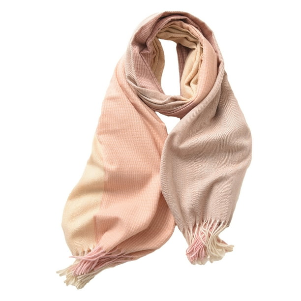Bufanda de cachemira para mujer para otoño e invierno: bufandas ligeras para mujer, chales y envolturas grandes y suaves de dos tonos