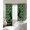 thumbnail image 3 of Happy St. Patrick's Blackout Curtains 45 Inches Long, Cute Legs Coin Green Shamrock Leaves Thermal Insulated Black Out Curtains, Darkening Window Curtain for Bedroom Living Room 52"x45" 2 Panels, 3 of 9