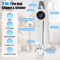thumbnail image 3 of Oazouf 2-in-1 Electric Dog Cat Nail Clippers and Grinder with LED Light, 3-Speed, Rechargeable Quiet Safe Pet Nail Trimmer Grooming Tool for Dogs Cats Rabbits Pets, White, 3 of 12