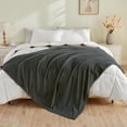 thumbnail image 3 of czcpp-Cozy Flannel Blanket Printed -Queen Size Bed Blanket for Home Decoration - Ultra Soft, Lightweight, Microfiber Throws (Queen - 90" x 90", Dark Gray), 3 of 4