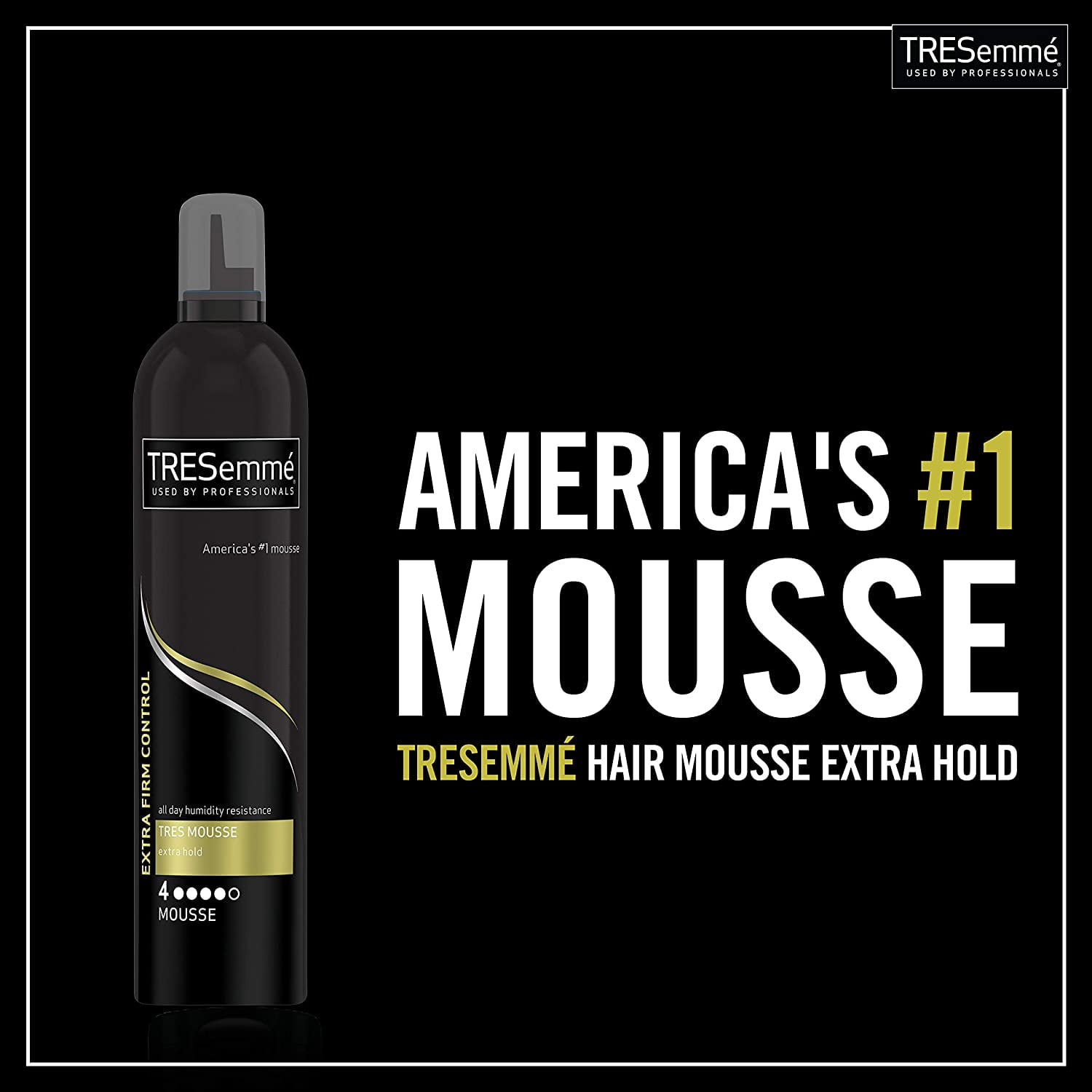 Tresemmé Tres Mousse Tres Extra Hold, Extra Firm Control Mousse, Frizz Control With Flexible Feel, Hair Styling Mousse, Styling Foam For All Hair Types, Humidity Resistant, 2 Pack - 10.5 Oz Each