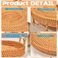 thumbnail image 6 of Rattan Trays Baskets, Small Round Bread Baskets with Wooden Handle, Woven Serving Tray Handcrafted, Rattan Boho Trays for Coffee Table Party Decorative, 6 of 8