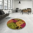 thumbnail image 4 of Ahgly Company Machine Washable Indoor Round Transitional Dark Bisque Brown Area Rugs, 7' Round, 4 of 7